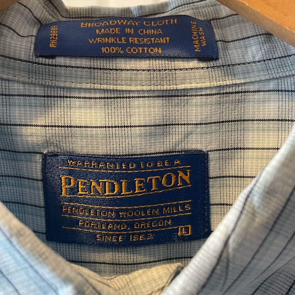 Classic Pendleton Blue Plaid Button Down 0240 - image 3